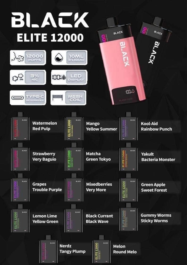 XBlack Elite V2 12k Puffs Prefilled Pod