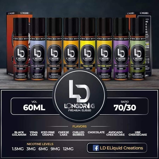 Longdrag Freebase 60ml 60/40 E-Liquid Vape Juice