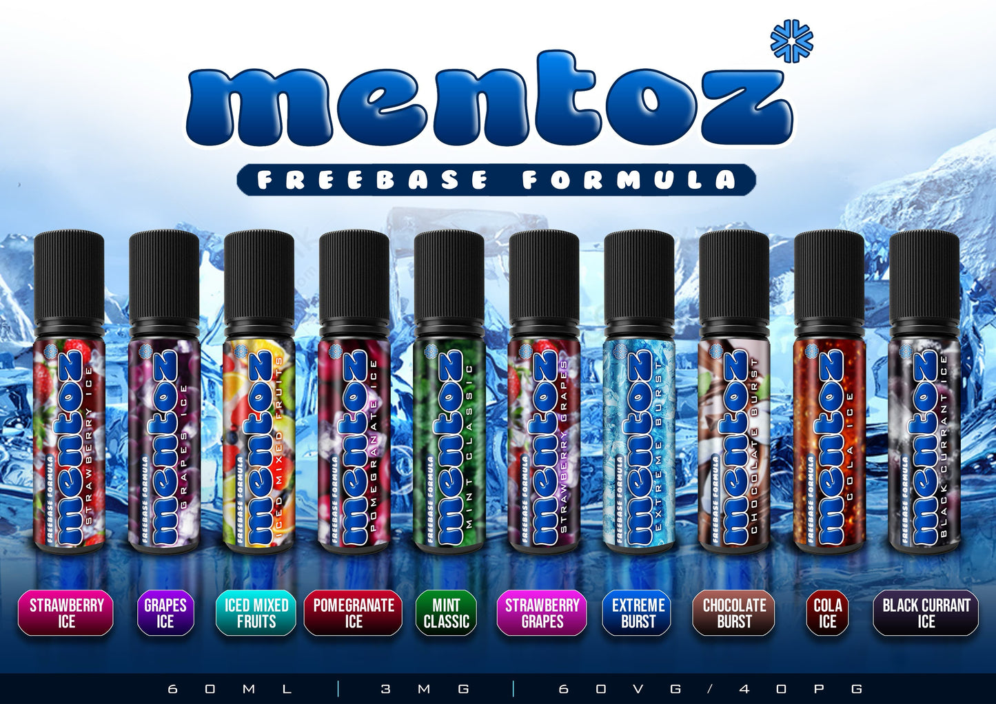 Ventos (Mentoz) Freebase 60ml New Packaging E-Liquid Vape Juice