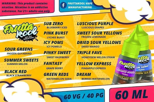 Fruttakool Freebase 60ml 60/40 E-Liquid Vape Juice